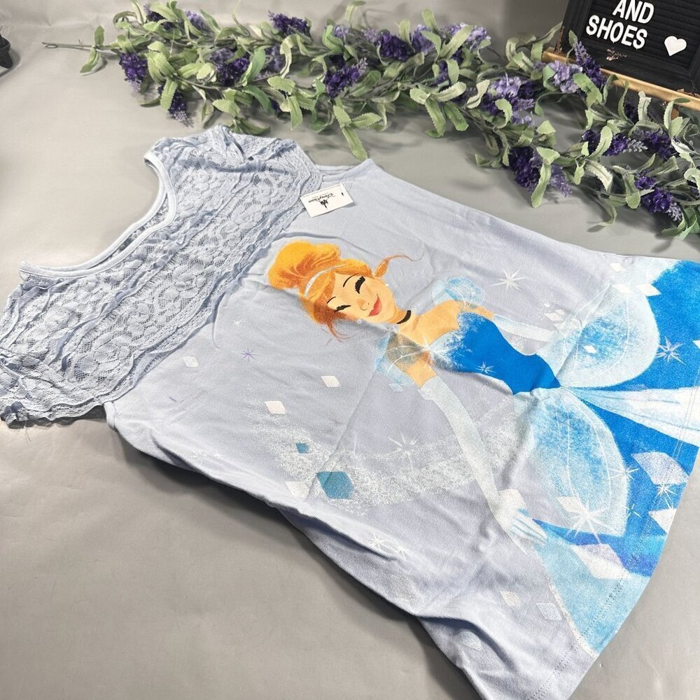 Disney Parks Cinderella Blouse Women Lace Ruffle Shirt Slipper Princess Top - Picture 14 of 16